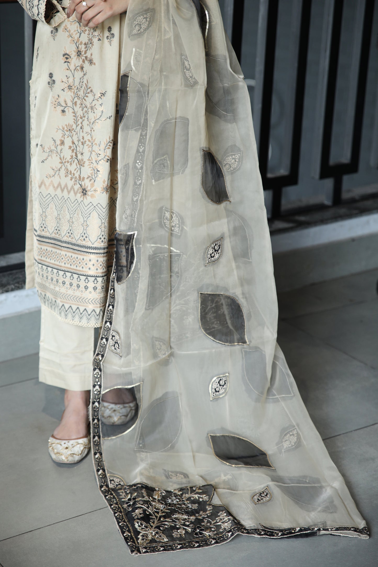 Brosha Lawn with Fancy Organza Dupatta