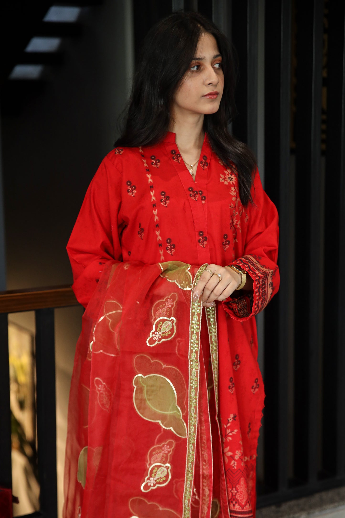 Brosha Lawn with Fancy Organza Dupatta