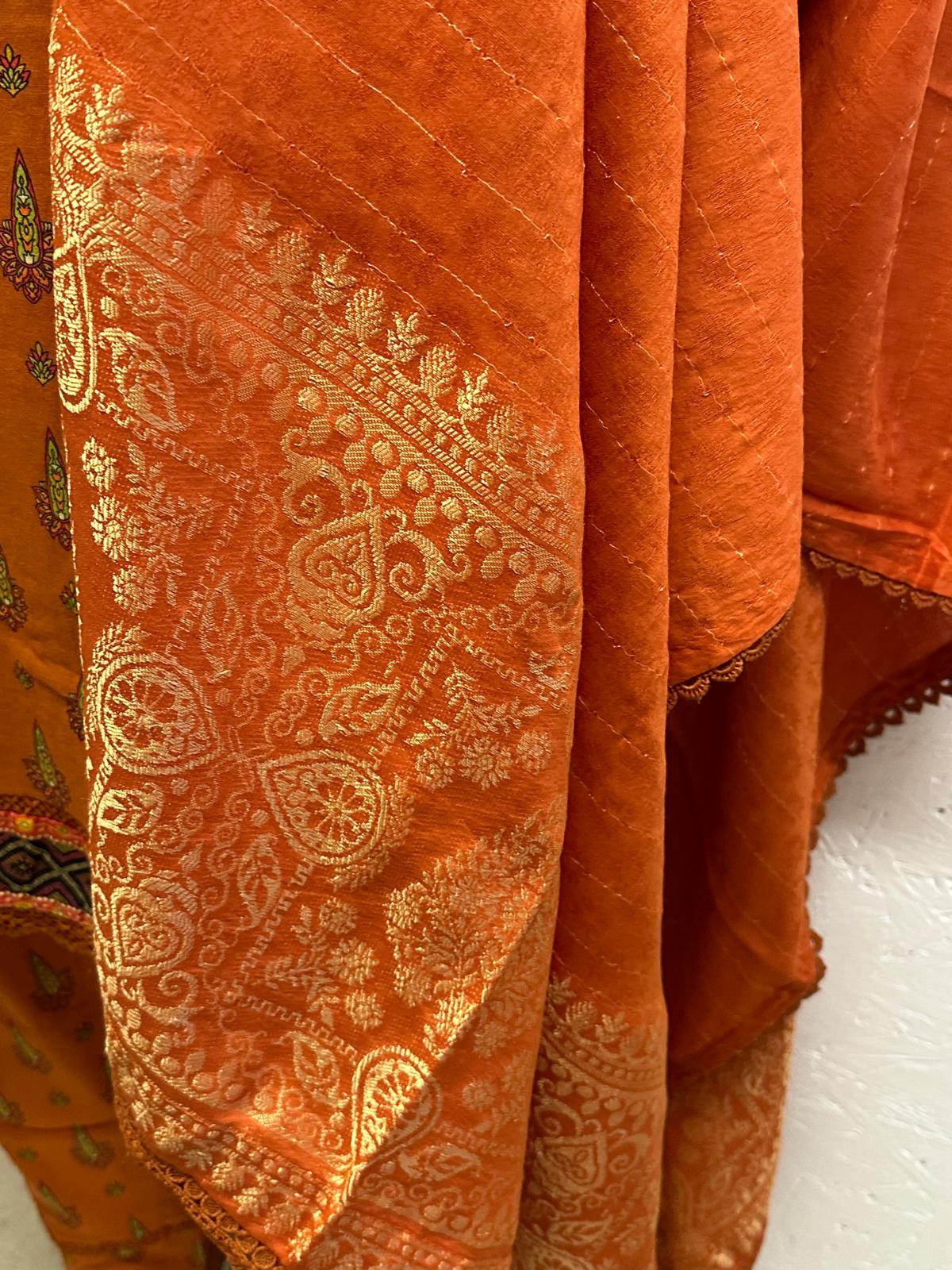 Luxury Lawn 3 Piece with Matching Trouser and Banarsi Dupatta