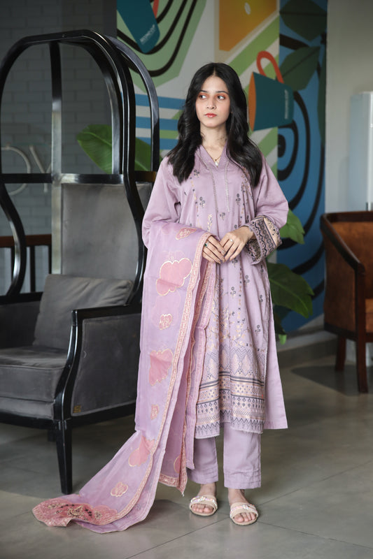 Brosha Lawn with Fancy Organza Dupatta