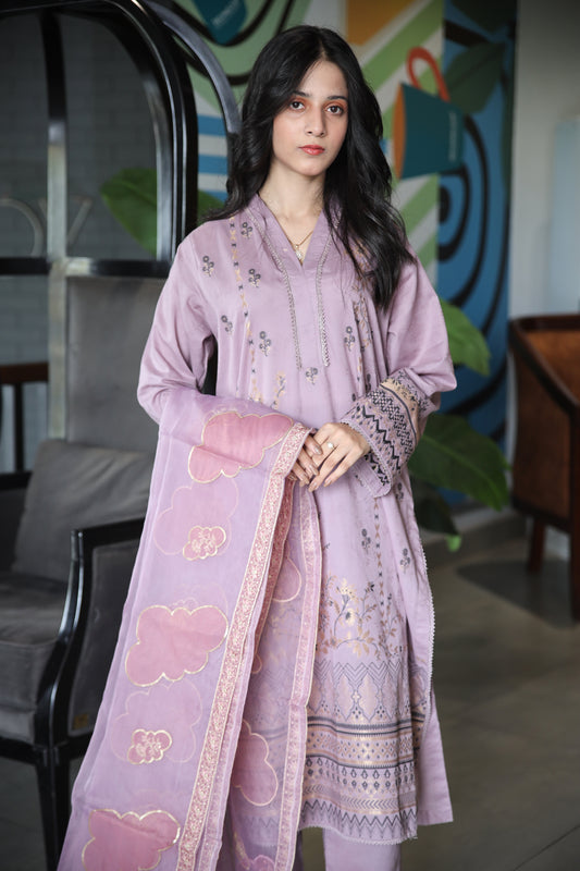 Brosha Lawn with Fancy Organza Dupatta