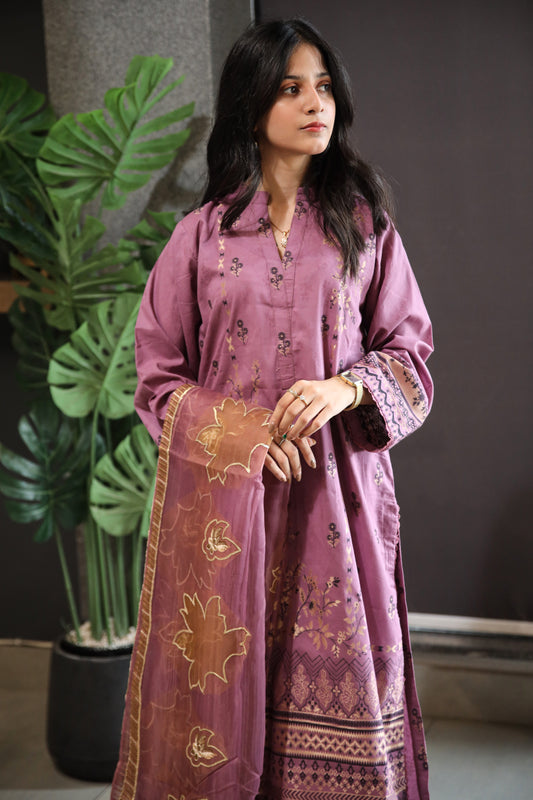 Brosha Lawn with Fancy Organza Dupatta