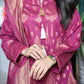 Fancy Lawn Brosha with Plain Trouser and Banarsi Lawn Dupatta