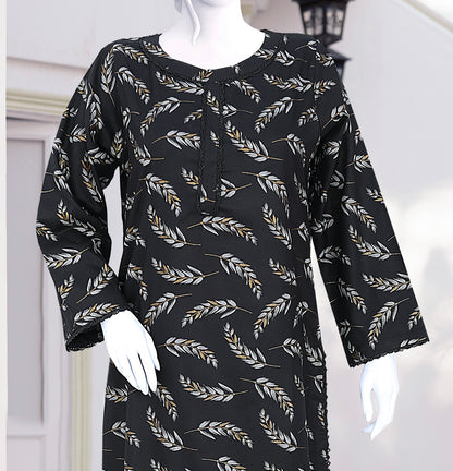 AlKaram Dhanak 2 Piece Beautiful Leaf Pattern With Plain Trouser