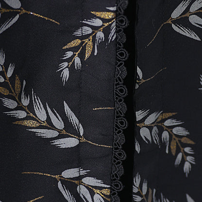 AlKaram Dhanak 2 Piece Beautiful Leaf Pattern With Plain Trouser