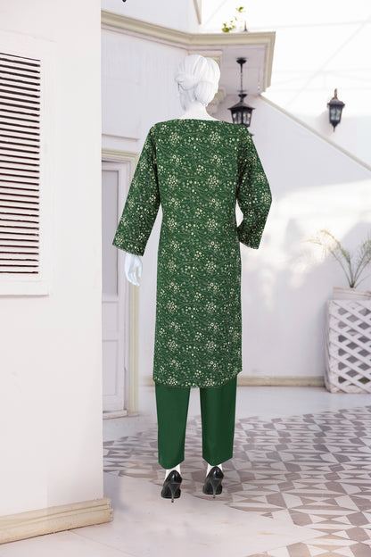 AlKaram Dhanak 2 Piece Beautiful Leaf Pattern With Plain Trouser