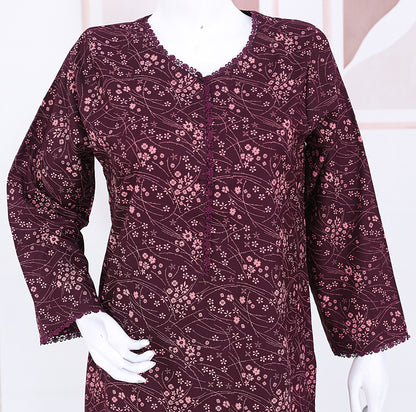 AlKaram Dhanak 2 Piece Beautiful Leaf Pattern With Plain Trouser