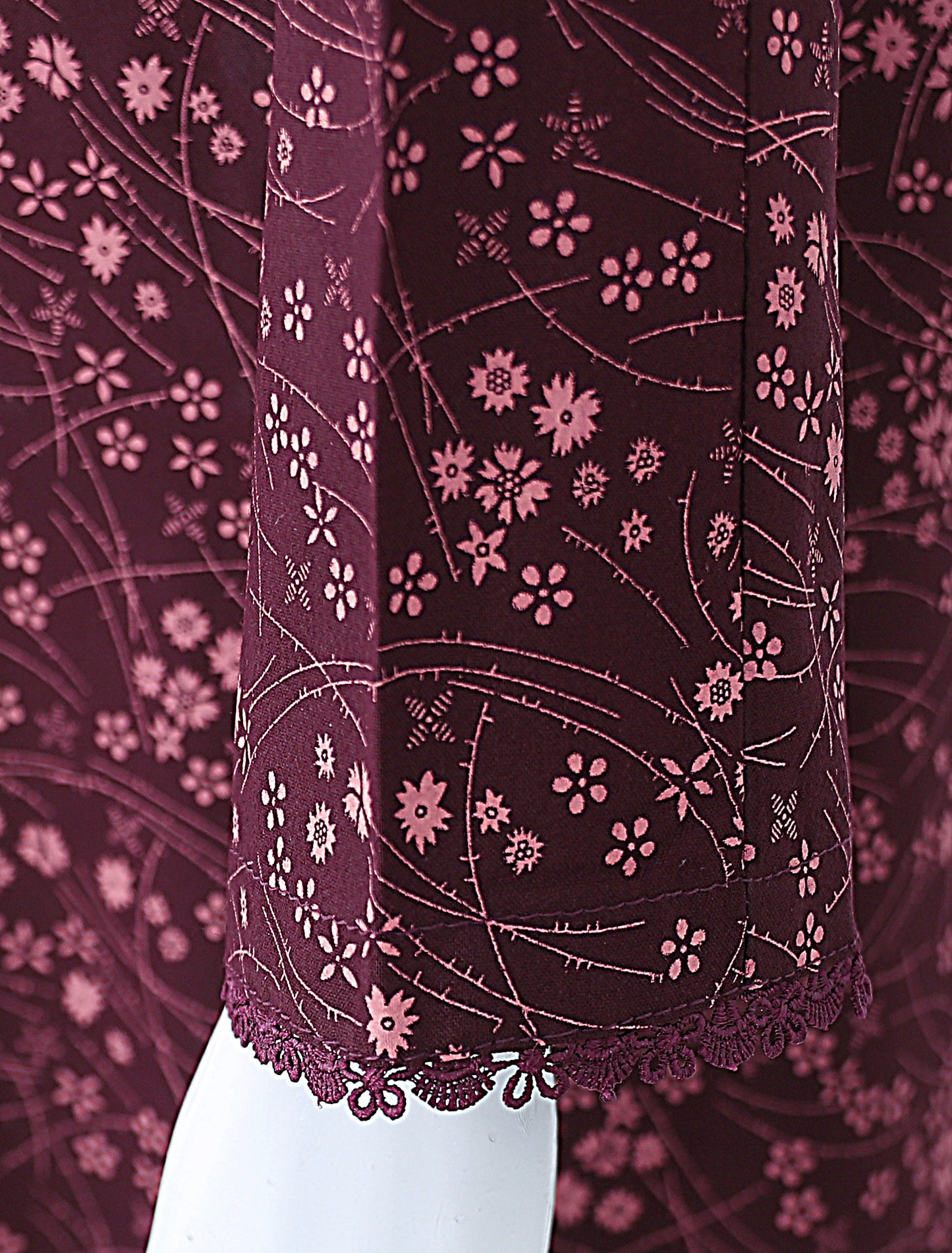 AlKaram Dhanak 2 Piece Beautiful Leaf Pattern With Plain Trouser