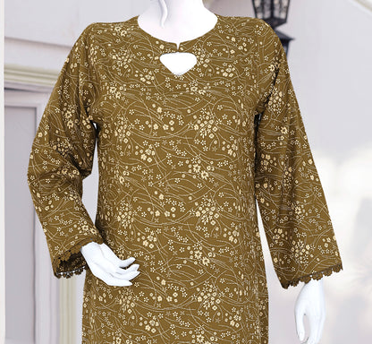 AlKaram Dhanak 2 Piece Beautiful Leaf Pattern With Plain Trouser