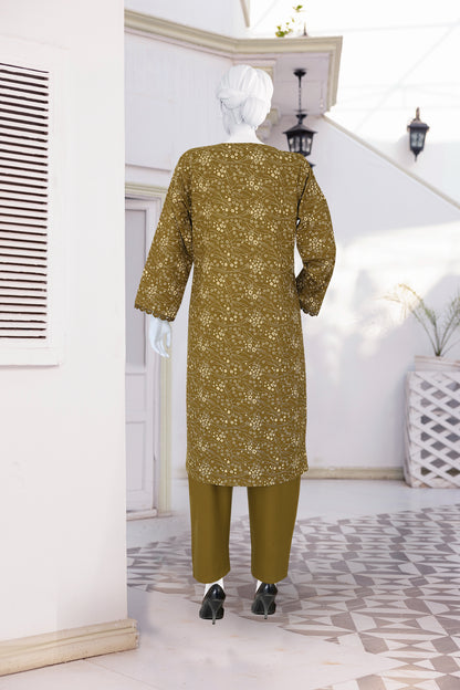 AlKaram Dhanak 2 Piece Beautiful Leaf Pattern With Plain Trouser