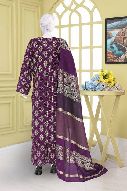 AlKaram Khaddar 3 Piece with Matching Trouser and Banarsi Tilla Shawl