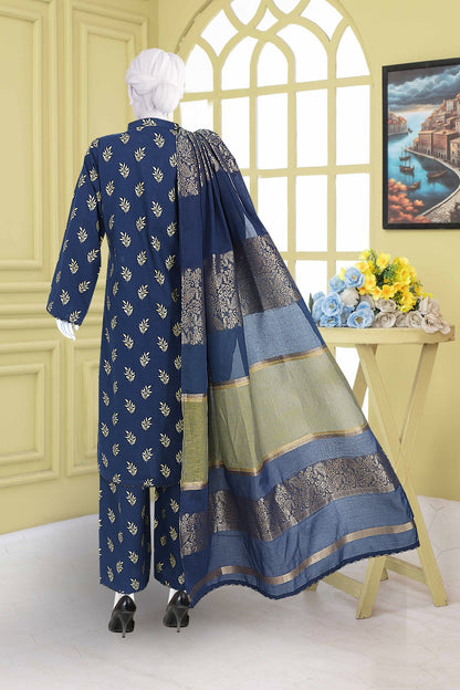 AlKaram Khaddar 3 Piece with Matching Trouser and Banarsi Tilla Shawl