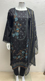 Premium Cotton 3 Piece with Plain Trouser and Plain Tarkashi Dupatta