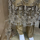 Luxury Party Wear - Handmade Cutdana Embroided Net with Plain Trouser and Embroided Cutdana Dupatta