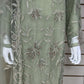 Luxury Party Wear - Handmade Cutdana Embroided Net with Plain Trouser and Embroided Cutdana Dupatta