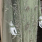 Luxury Party Wear - Handmade Cutdana Embroided Net with Plain Trouser and Embroided Cutdana Dupatta