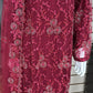 Luxury Party Wear - Handmade Cutdana Embroided Net with Plain Trouser and Embroided Cutdana Dupatta