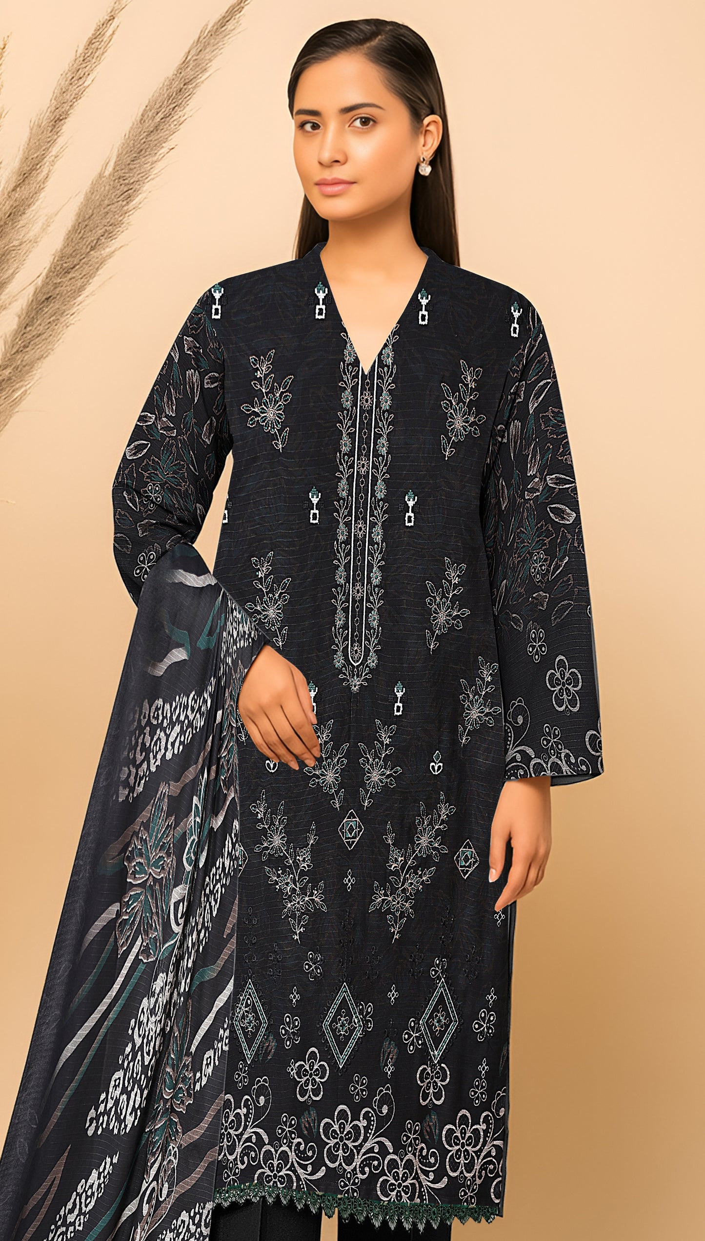 Dhanak Bana Dora 3 Piece Executive Quality Digital Print with Heavy Embriodery