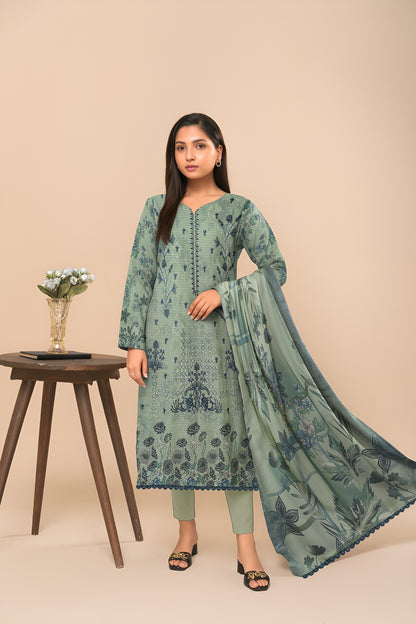 Dhanak Bana Dora 3 Piece Executive Quality Digital Print with Heavy Embriodery