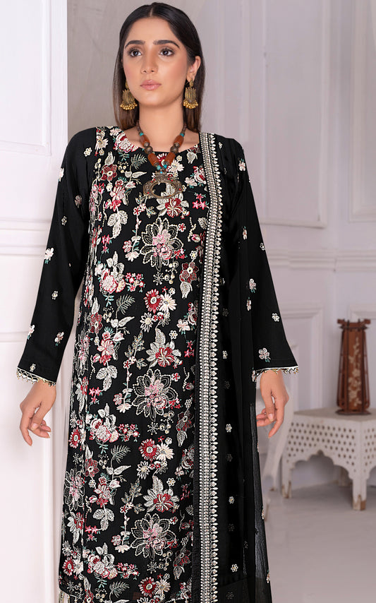 Breeze Exclusive Embriodery Shirt with Raw Silk Trouser and Embriodery Dupatta