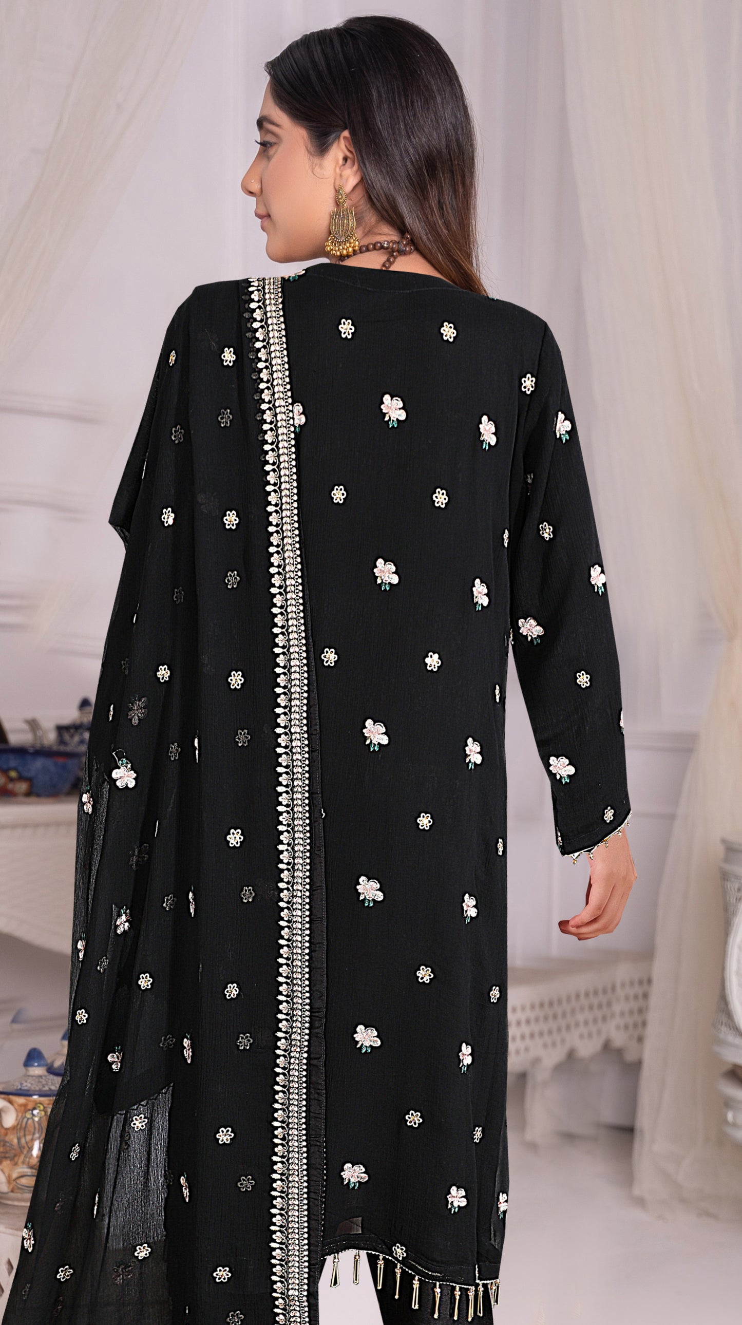 Breeze Exclusive Embriodery Shirt with Raw Silk Trouser and Embriodery Dupatta