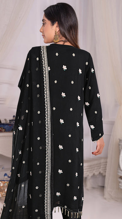 Breeze Exclusive Embriodery Shirt with Raw Silk Trouser and Embriodery Dupatta