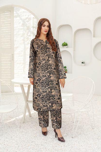 Khaddar 2 Piece Printed All Over Matching Separate