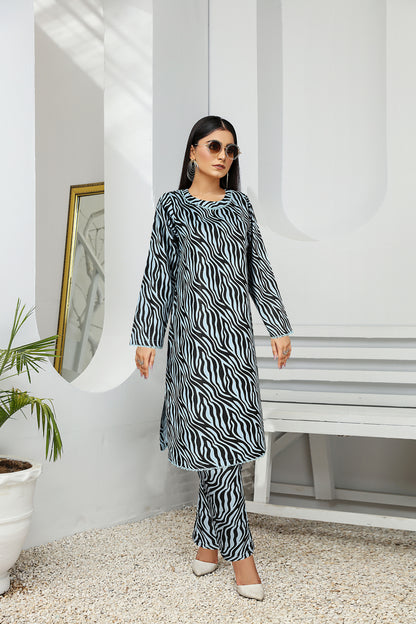Khaddar 2 Piece Printed All Over Matching Separate