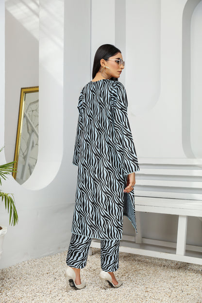 Khaddar 2 Piece Printed All Over Matching Separate