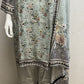Linen 3 Piece with Plain Trouser and Printed Dupatta