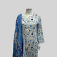 Linen Viscose 3 Piece with Matching Trouser and Printed Dupatta