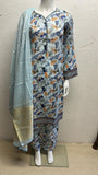 Luxury Lawn 3 Piece with Matching Trouser and Banarsi Dupatta